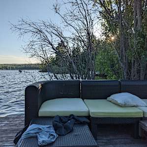 Sitting area by the docks