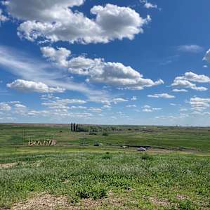 View from the hill above the parking area/entrance to the pasture