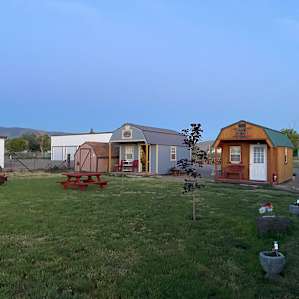 View of two cabins