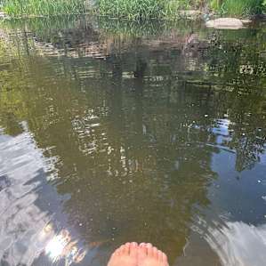 Cooling off the feet after a rough hike