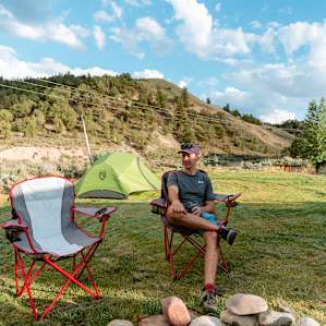 Relaxing at our campground!