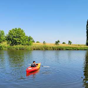 My boys loved kayaking (and swimming) the pond.