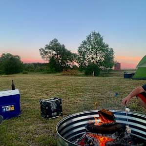 Wonderful view of sunset while around the fire!