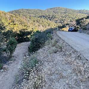 Another one of the dirt road and the campsite in relative height