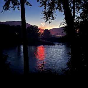 4th of July Fireworks over river from site #5