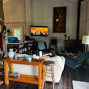Our family, just hanging out watching Lord of the Rings in the living room.