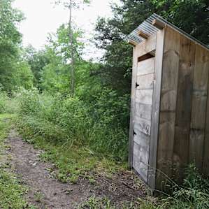 The composting toilet was just a little further down the path from the shower.