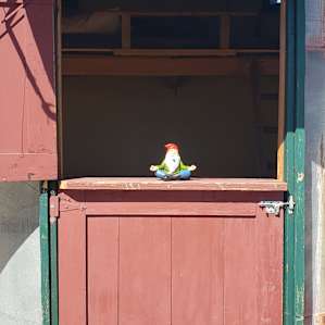 Traveling Om Gnome checking out the Glamp Tank