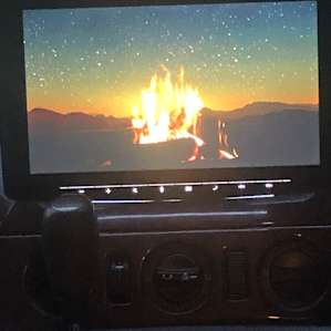 Consolation fire on our screen with sound as it rained. 😀