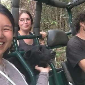 The team for collecting firewood, from left to right: me, Eloise, Juno, and Munro