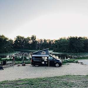 A lake side camping sanctuary