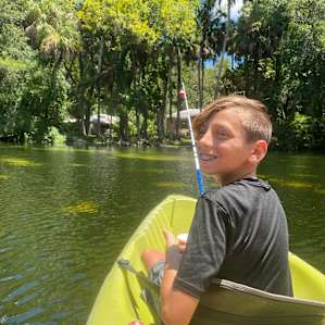 Fishing from their kayak