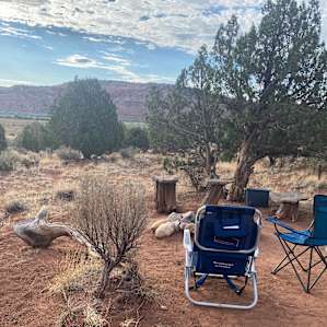 Fire pit area with ample seating plus our own