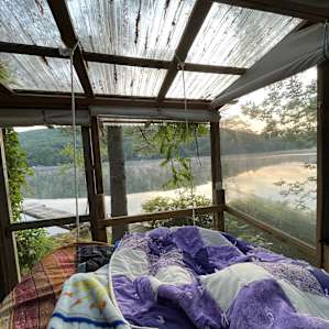 Beautiful view of the lake when you wake up!