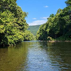 View from the middle of the river