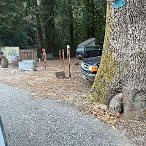 Multiple places to park next to each other, no privacy.