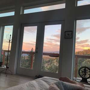 Sunrise view from bed.
