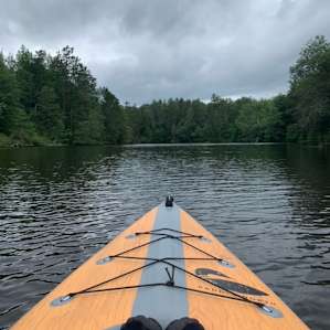 Heading up the lake just before the rain