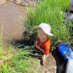 Family fishing or just getting wet