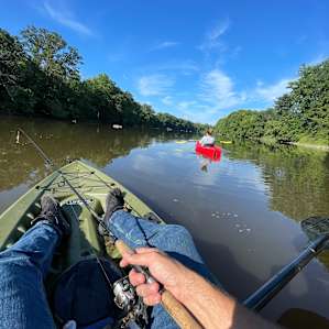Kayaking and fishing