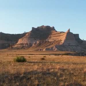 Part of Scotts Bluff from the campsite.