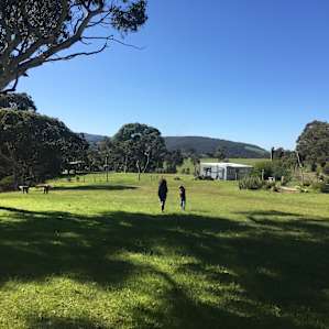 Looking from site 2 towards camp kitchen, toilets and site 1