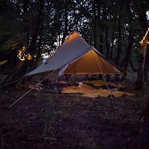 Our tent nestled beautifully into the trees.