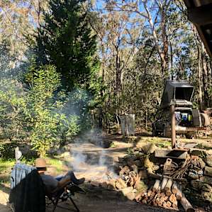 Private and Flat camping areas surrounded by bush.