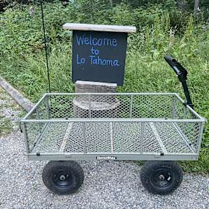 The garden cart made it easy to get your gear from your car to your private campsite.