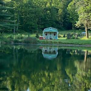 Evening in front of the cabin