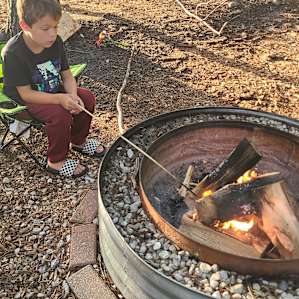 The campfire was perfect! There was firewood there already to use:)