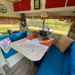 Plenty of space for two to play cards or share a meal inside
