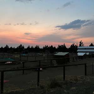 Fading sunset over the farm