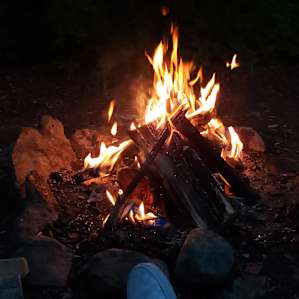 No camping trip is complete without a bonfire.