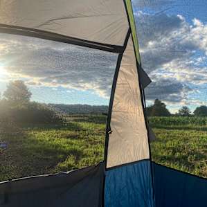 Camping on a farm