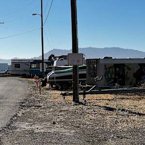 This is the vehicle storage area to the left which is the way in.