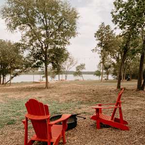 View of the lake from tent