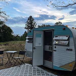 Vintage Camper on Quiet Farm
