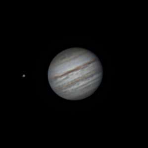 This is an image of Jupiter and one of its moons, Ganymede, taken from this campsite!