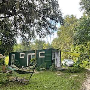 Eco off grid cabin on a farm