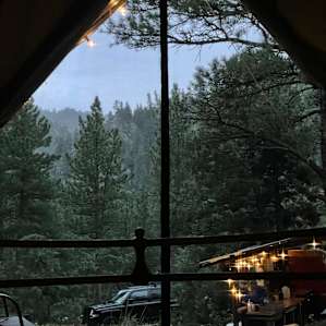 Rainy evening view from the tent