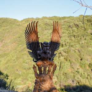 Beautiful statue at the entrance of the farm.