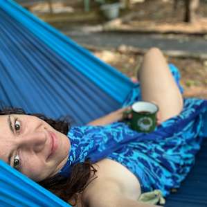 Me enjoying the hammocks