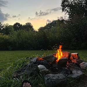 Campfire by the pond. If you are lucky you might see the bats as they come out looking for supper.