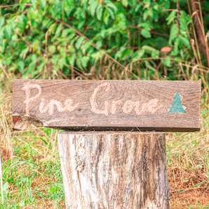 Sign by the entrance
