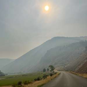 The gorgeous view coming down the final stretch of road right before you reach the private gated entrance to the left.