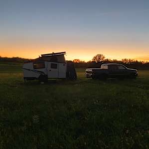 Sunset over the pasture.
