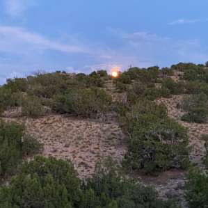 View from the site of the moon coming out.
