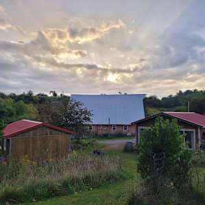 View of the barn from near the restroom.