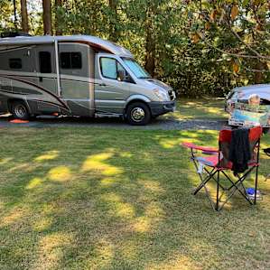 We traveled with friends in their trailer and we’re able to stay together but there is a separate tent site too.